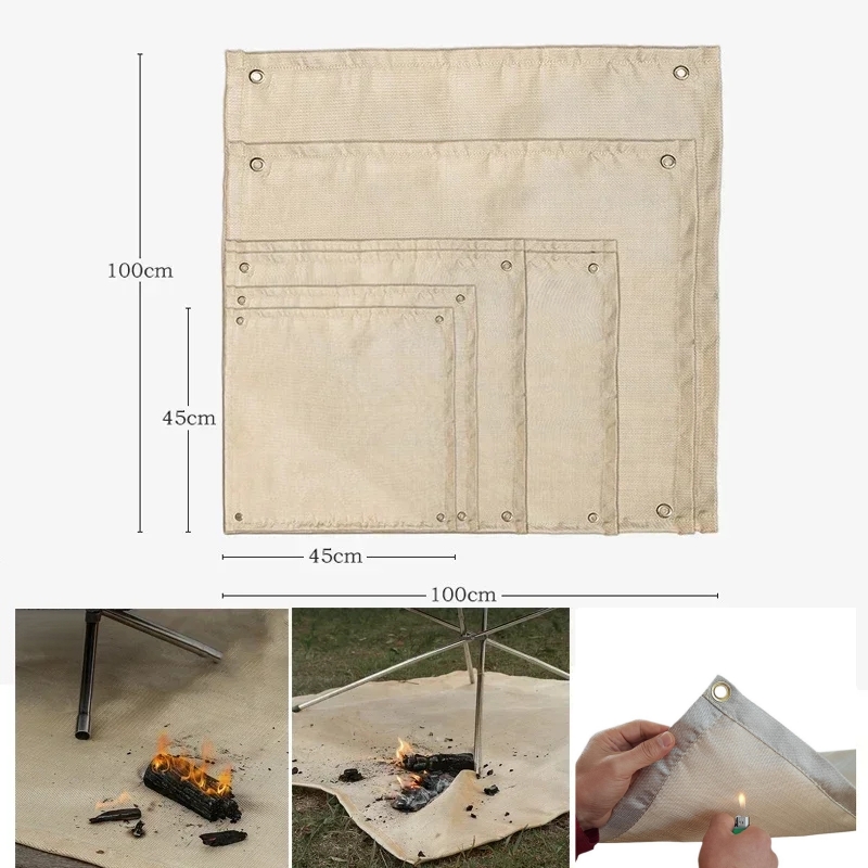 Heat Resistant Mat - キャンプ用耐火マット 耐熱ブランケット アウトドアファイヤーピットパッド バーベキューグリル断熱マット 防火性地面保護材