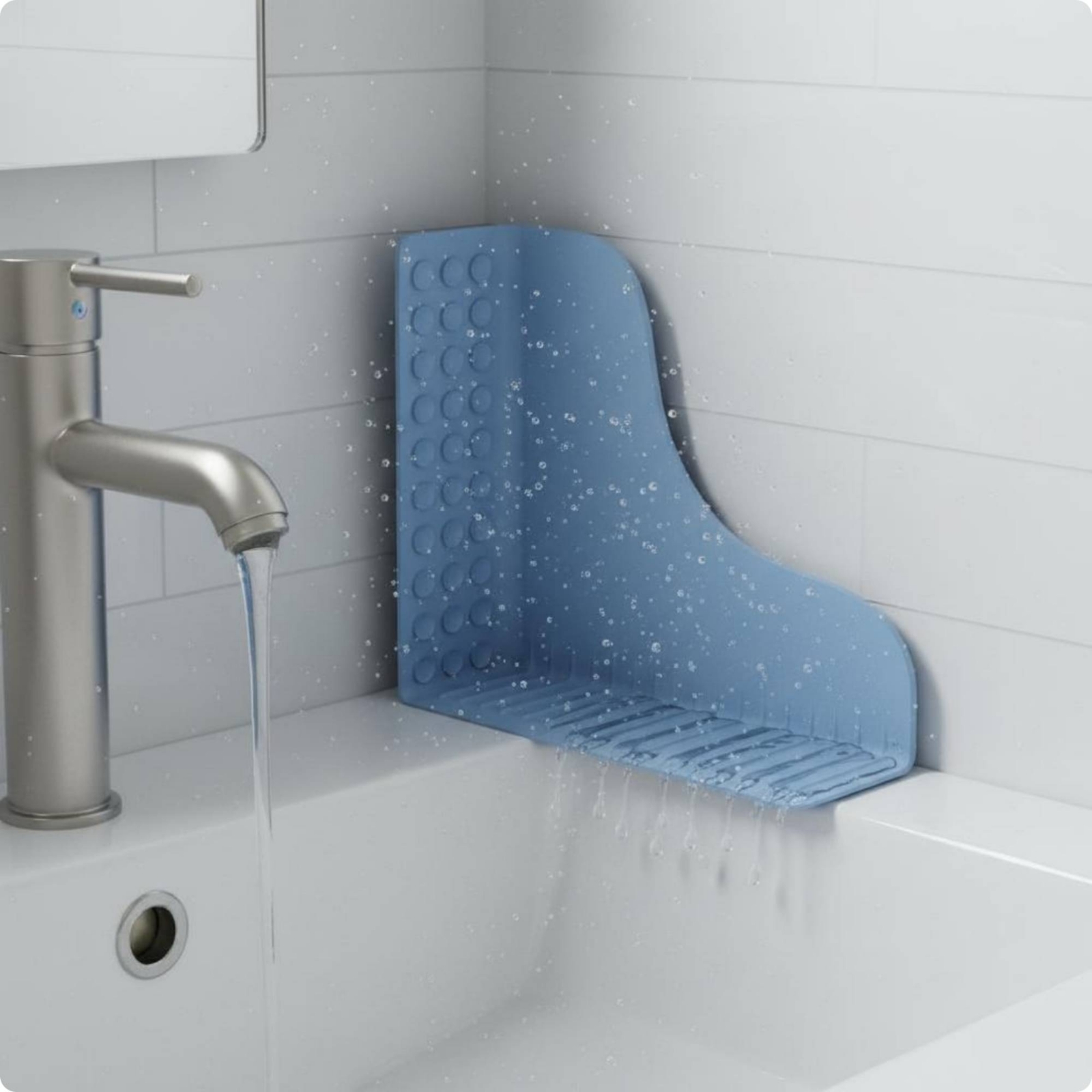 Heat Resistant Mat - 水はね防止マット BPAフリー 耐熱 カウンター排水トレイオーガナイザー 浴室シンクエリア用