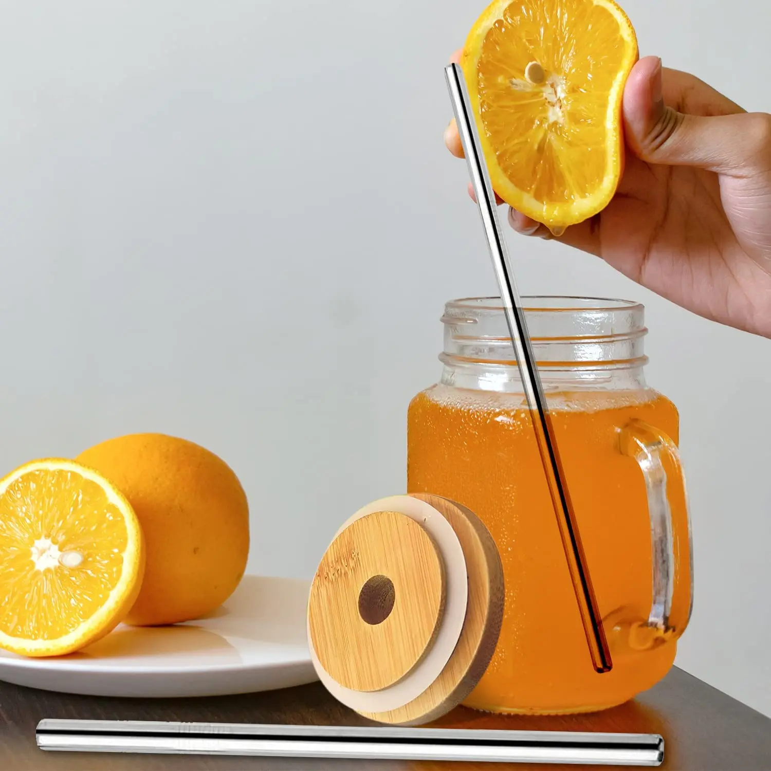 再利用可能なフルーツジュースクールドリンクグラスボトルグラデ - Mason Jar 8Oz のレビューと価格