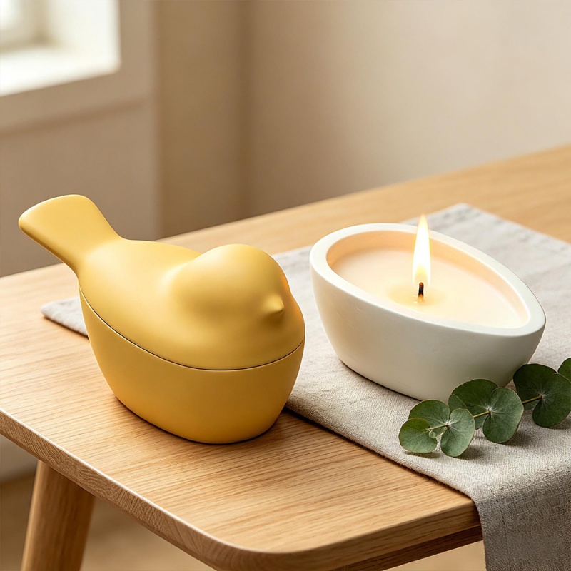 クリエイティブ鳥の形のキャンドルジャー用シリコンモールド D - Candle Vessel Supplies のレビューと価格