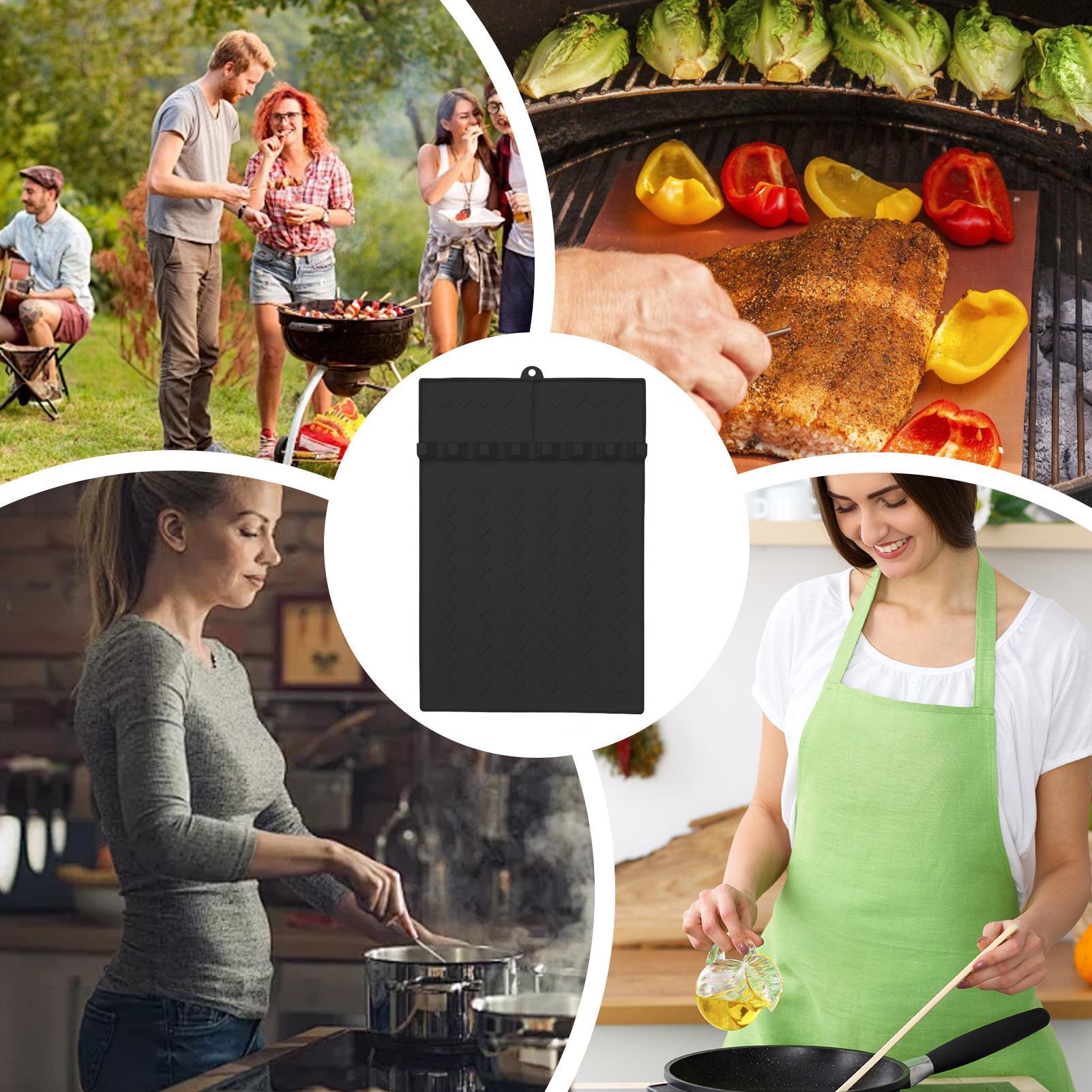 シリコーンバーベキューグリルマットサイドシェルフスパチュラツ - Heat Resistant Mat のレビューと価格