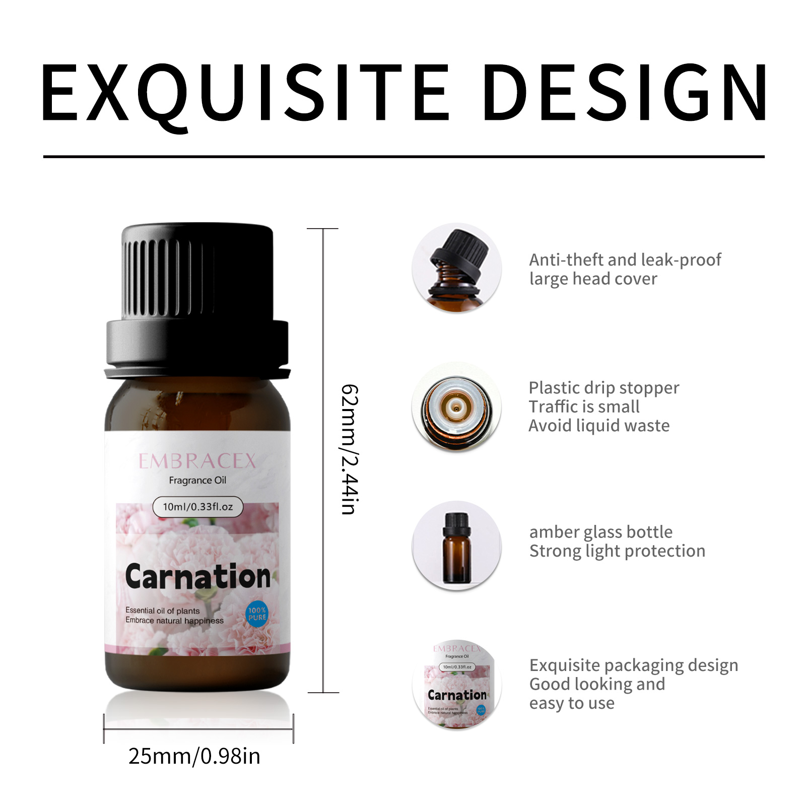 10ml カーネーション エッセンシャル オイル フローラル - Fragrance Oil 10Ml のレビューと価格
