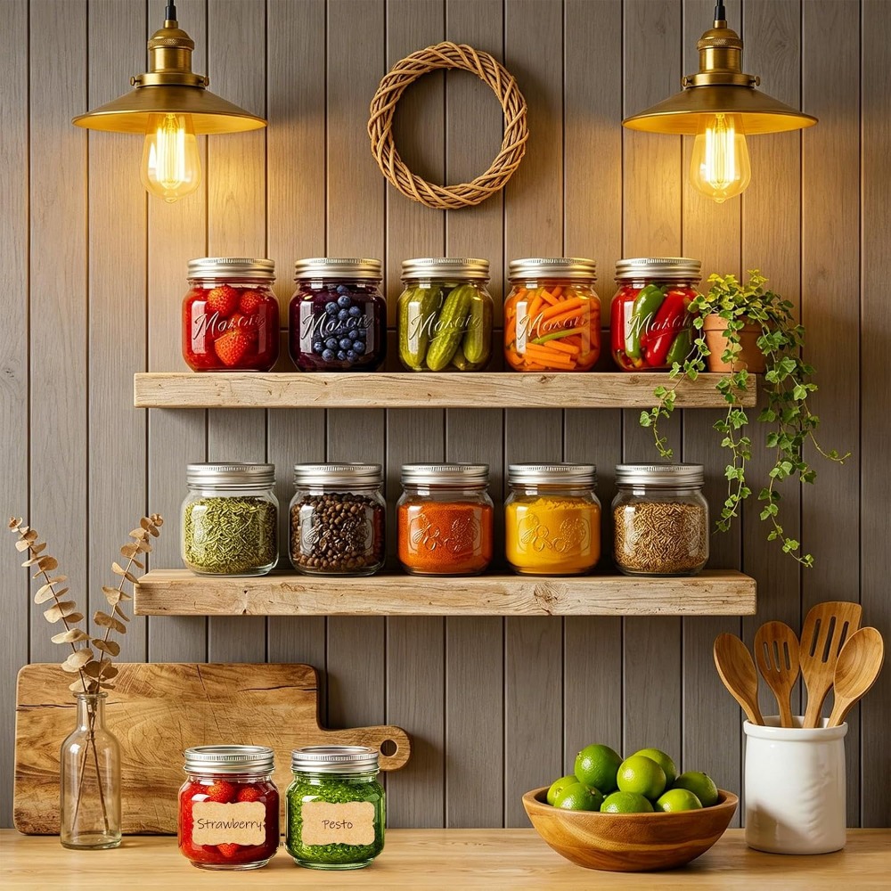 8オンスのメイソンジャー（蓋付き）、24個入りハーフパイント - Mason Jar 8Oz のレビューと価格