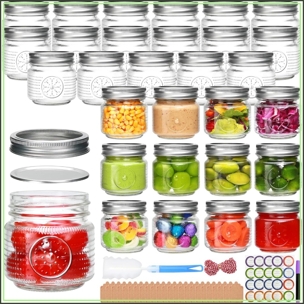 30個入り 8オンス メイソンジャー 蓋付き、ハーフパイント - Mason Jar 8Oz のレビューと価格