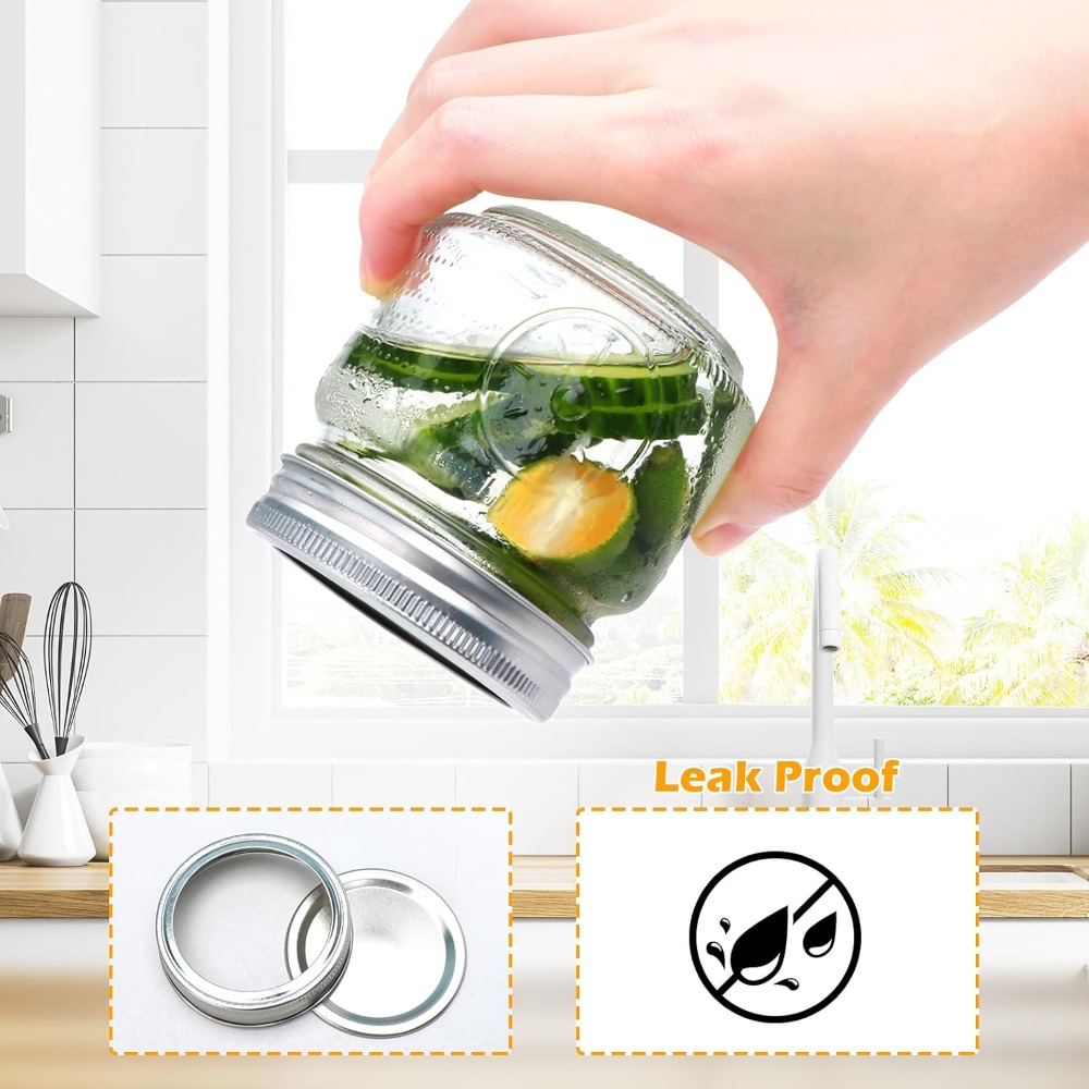 30個入り 8オンス メイソンジャー 蓋付き、ハーフパイント - Mason Jar 8Oz のレビューと価格