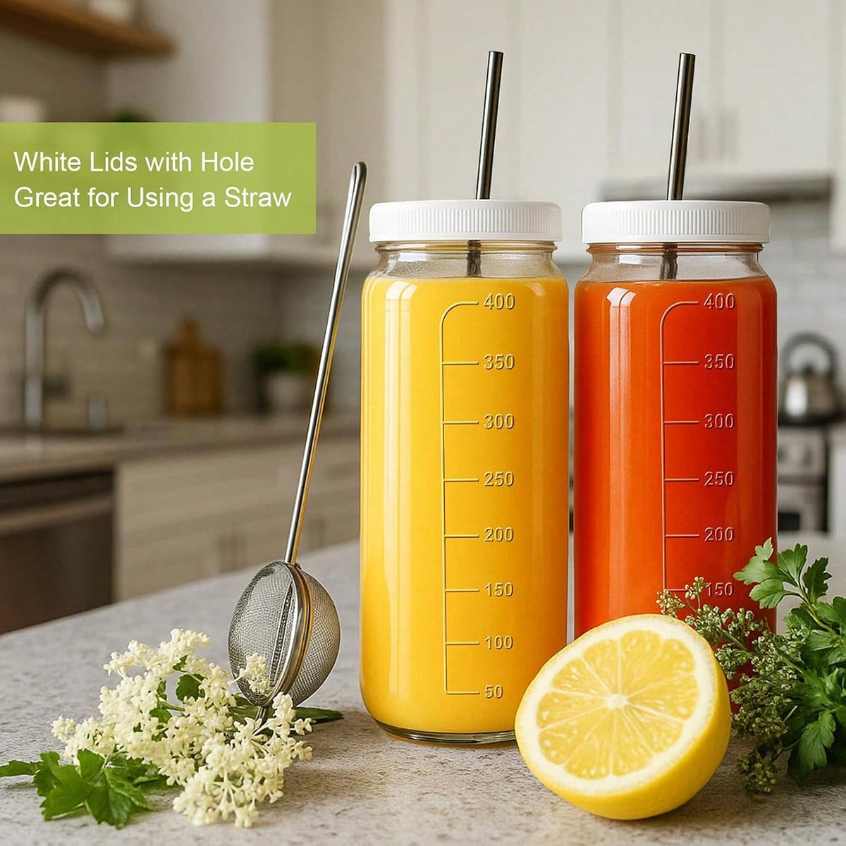 8本セットガラスジュースボトル モダンな再利用可能なガラス保 - Mason Jar 8Oz のレビューと価格