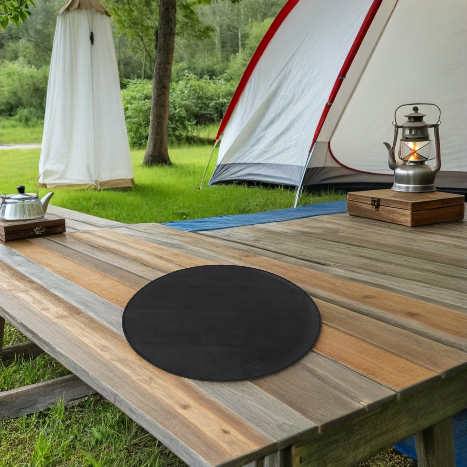 丸型耐火BBQマット 耐熱ファイヤーピットマット アウトドア - Heat Resistant Mat のレビューと価格