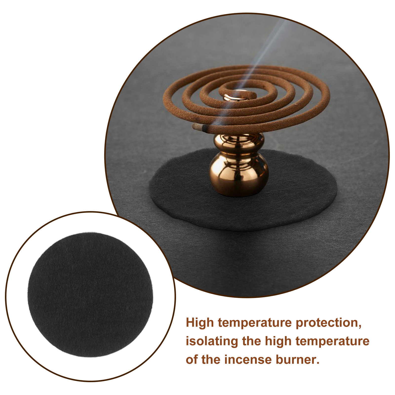 100枚入り 香炉用耐火パッド 耐熱断熱マット ブラック 1 - Heat Resistant Mat のレビューと価格