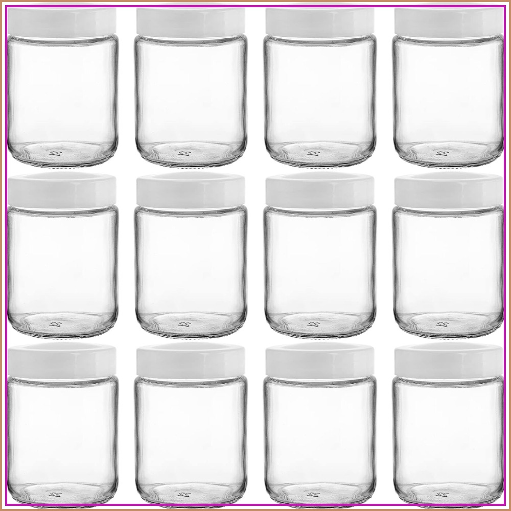 12個入り 8オンス ガラス製メイソンジャー 気密蓋付き 缶 - Mason Jar 8Oz のレビューと価格