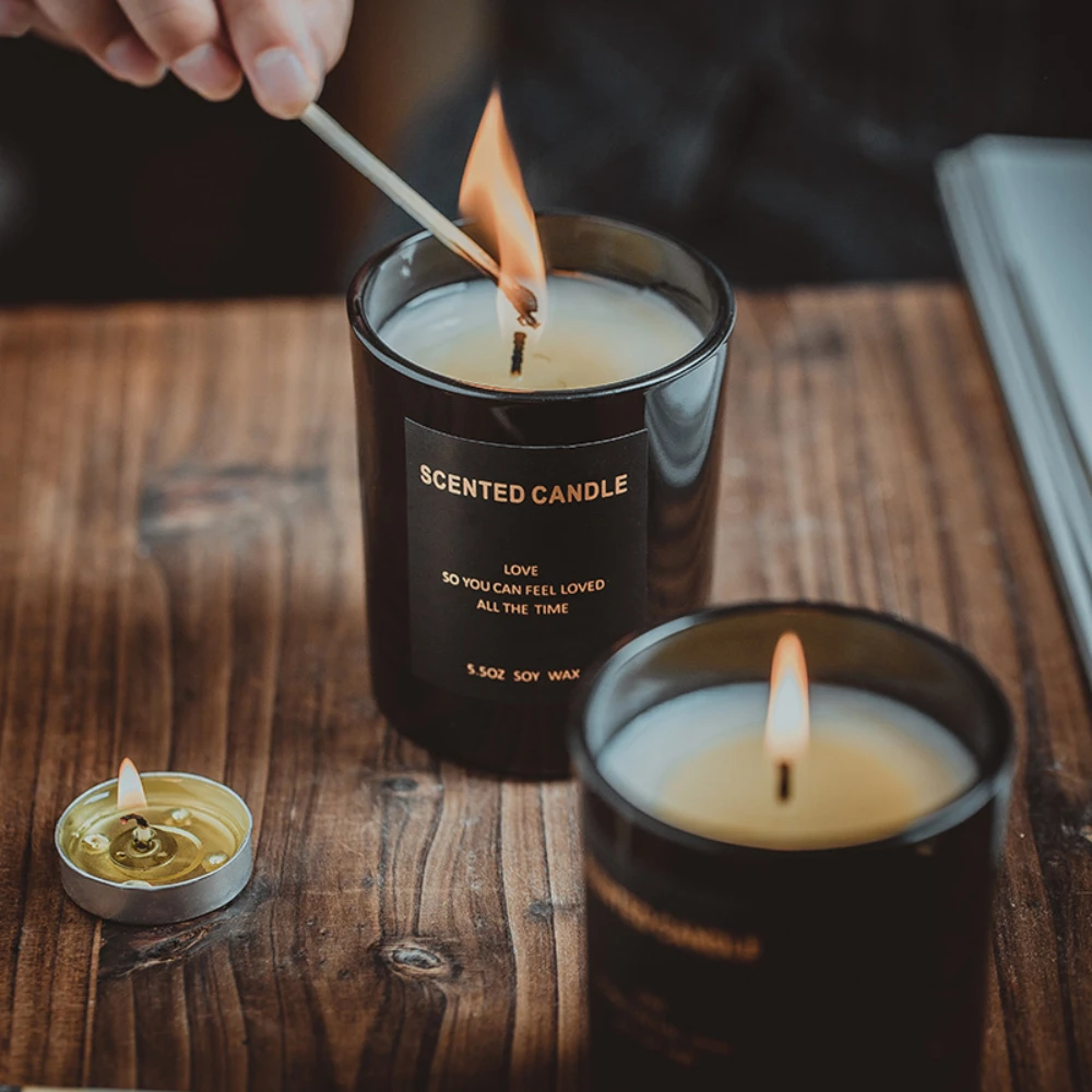 高級ガラスキャンドルジャーブラックホワイトガラスキャンドルホ - Luxury Candle Supplies Jars のレビューと価格