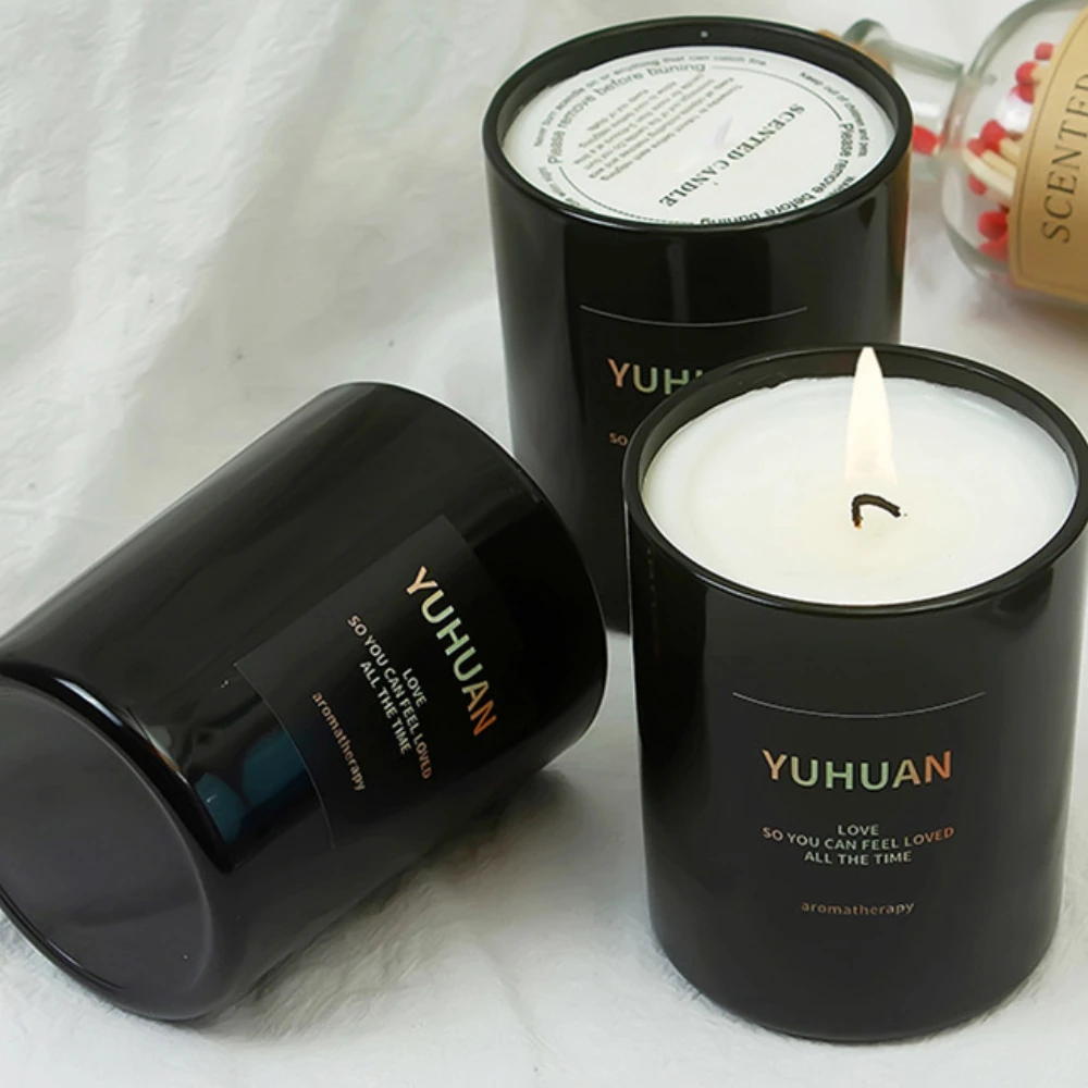 高級ガラスキャンドルジャーブラックホワイトガラスキャンドルホ - Luxury Candle Supplies Jars のレビューと価格